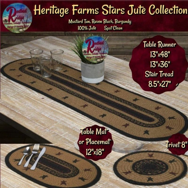 Heritage Farms Stars Runners or Table Mat/Placemat