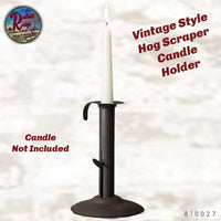 Candle Holder Hog Scraper Taper~  Rustic Vintage Style Decor