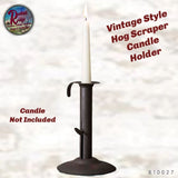 Candle Holder Hog Scraper Taper~  Rustic Vintage Style Decor