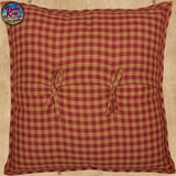 Prim Blessings 12" or 18" Square Star & Berries Pillow Burgundy & Tan