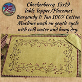 Checkererberry Towel or Tablemat/Placemat  **50% Savings