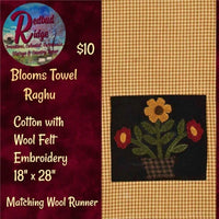 Blooms Embroidered Mustard Check Towel RAGHU