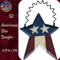 Star Hanging Americana Dangler 4.75"
