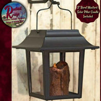 Solar Outdoor Black Candle Lantern