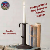 Candle Holder Hog Scraper Taper~  Rustic Vintage Style Decor