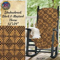 Shadowbrook Mustard & Black Woven Throw Blanket 52"x74"