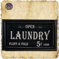 Vintage Black Framed Laundry Sign