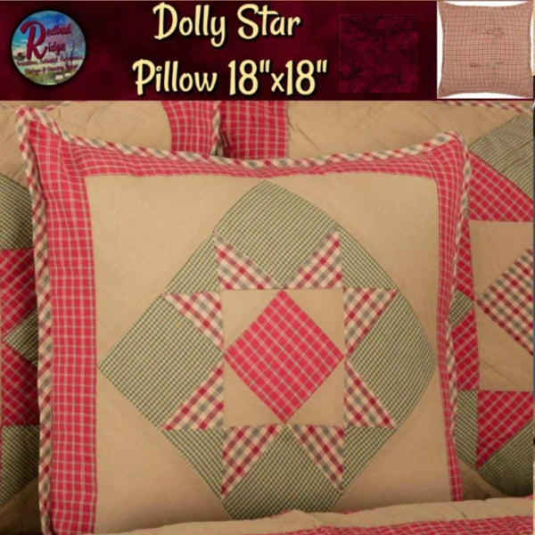 Pillow Dolly Star Patchwork  18" Square  **25% Savings