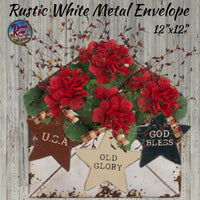 Rustic Distressed Metal Envelope Red or White