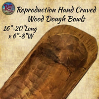 Hand Carved Wood Dough Bowl Trough 16" ~ 20"