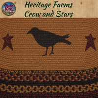 Heritage Farms Crow and Stars Jute Rug Half or Oval With or Without Pad