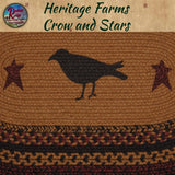 Heritage Farms Crow and Stars Jute Rug Half or Oval With or Without Pad