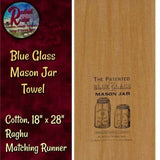 Mason Jar Tea Dyed Blue Glass Towel RAGHU
