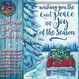 Christmas Quiet Peace Red Truck Garden Flag 12.5x18