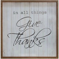 Give Thanks in all things Large Shiplap Sign 20" Square