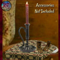 Candle Holder Primitive Rustic Colonial Williamsburg Black