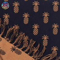 Pineapple Jacquard Black THROW Woven Afghan