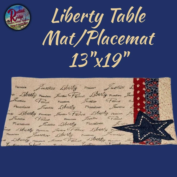 Americana Liberty Table Mat or Placemat 13"x19"
