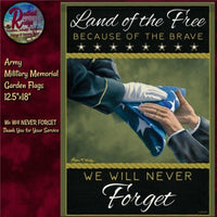 Military Memorial Garden Flags Army, Navy, Marines & Air Forces Never Forget