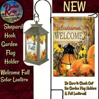 Folk Art Fall Lantern WELCOME Garden Flag