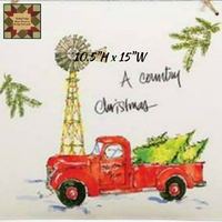 A Country Christmas Red Truck Enamel Sign