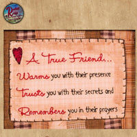 A True Friend Framed Sampler Stitchery