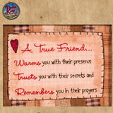 A True Friend Framed Sampler Stitchery