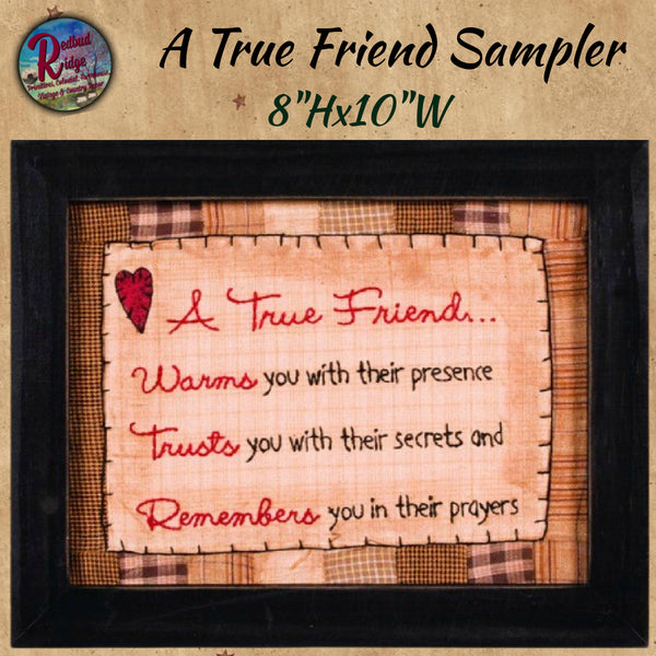 A True Friend Framed Sampler Stitchery