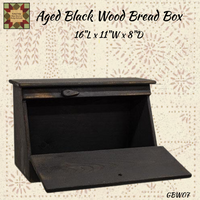 Aged Weathered Black Wood Bread Box PREORDER if Out of Stock
