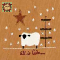 All is Calm Tea Dyed Runner or Towel Star & Sheep