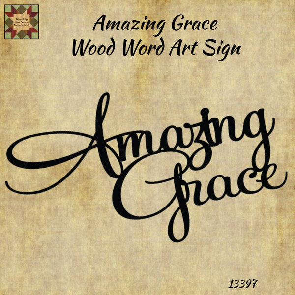 Amazing Grace Wooden Word Art Sign 18"L