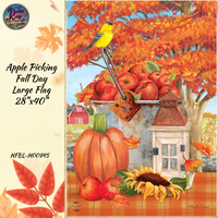 Fall Apple Picking Day Large Flag 28"x40"
