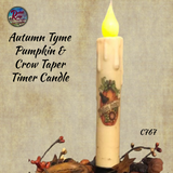 Fall Candle Taper Autumn Tyme Timer Candle 6.5"