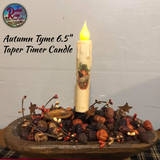 Fall Candle Taper Autumn Tyme Timer Candle 6.5"