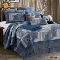 Bassett Prussia Blue Woven Throw 50"x60