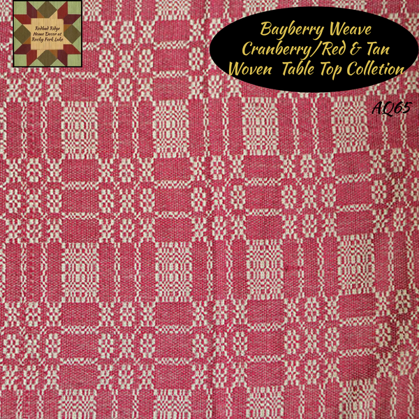 *Bayberry Weave Cranberry/Red & Tan Woven Table Top Collection