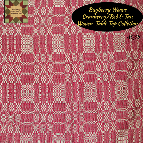 Bayberry Weave Cranberry/Red & Tan Woven Table Top Collection