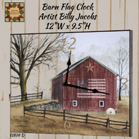 Barn Flag Rustic Clock Artist Billy Jacobs