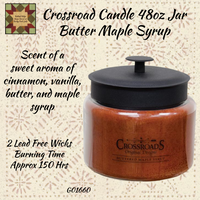 Crossroads Butter Maple Syrup Candle Jars 16, 26, 48 or 64 oz