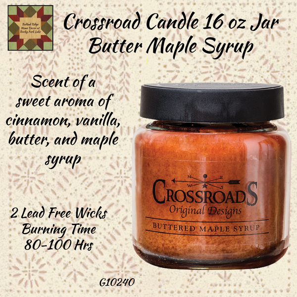 Crossroads Butter Maple Syrup Candle Jars 16, 26, 48 or 64 oz