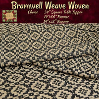 Bramwell Weave Woven 34 Table Topper & Runners 32 & 56