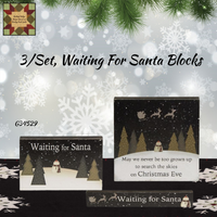 Christmas Waiting on Santa Block Signs Set of 3