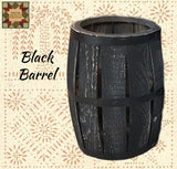 Wood Barrel 12”H Assorted Colors