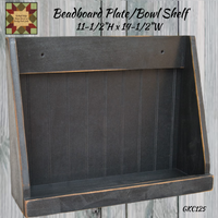Wood Black Beadboard Plate/Bowl Distressed Shelf