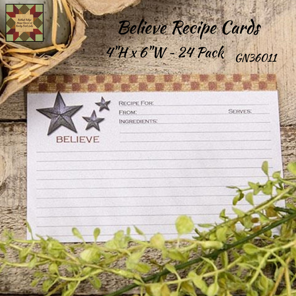 Believe & Stars Recipe Cards 24 Pack