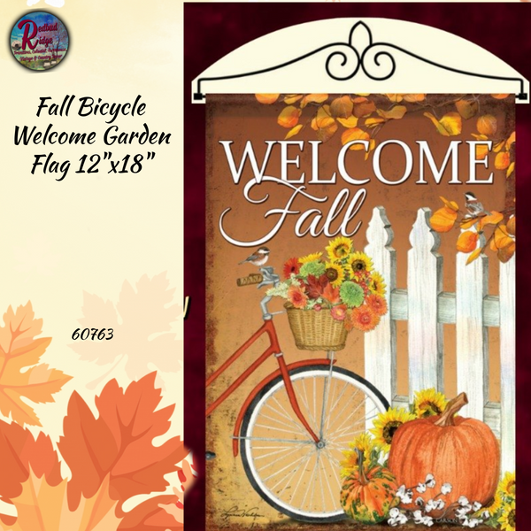 Fall Bicycle Welcome Garden Flag 12"x18"