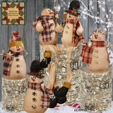 Christmas Snowman Plaid Partners Shelf Sitters w/Dangling Legs