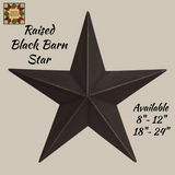 Raised Black Barn Star 4 Sizes Available