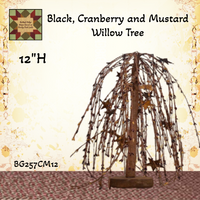 Willow Tree Black Cranberry Mustard Pip Berry Stars 12"H