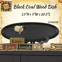Black Oval Wood Dish 20.5"L